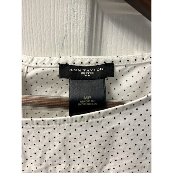 ann taylor fitted polka dot blouse medium - Picture 3 of 5